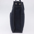 HERMES Fourre Tout MM Hand Bag Canvas Navy Silver Auth BA15383-5
