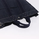 HERMES Fourre Tout MM Hand Bag Canvas Navy Silver Auth BA15383-6