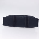 HERMES Fourre Tout MM Hand Bag Canvas Navy Silver Auth BA15383-9