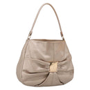Salvatore Ferragamo Vala Hand Bag Leather Gold Auth BA15384-1