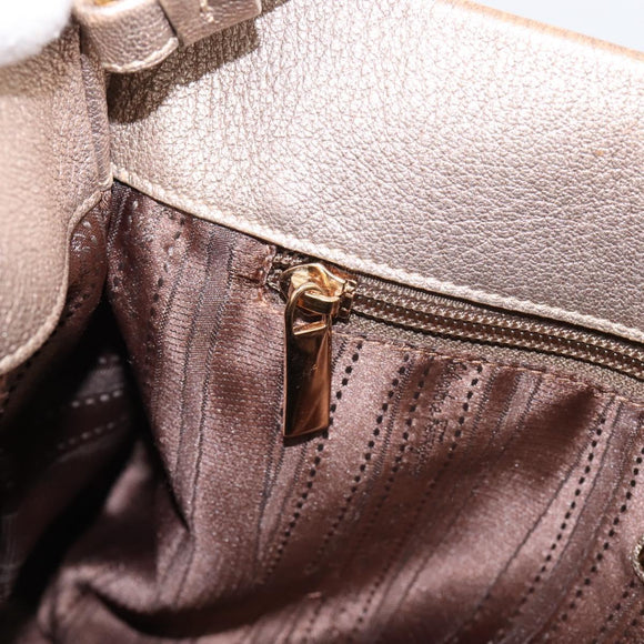 Salvatore Ferragamo Vala Hand Bag Leather Gold Auth BA15384