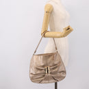 Salvatore Ferragamo Vala Hand Bag Leather Gold Auth BA15384-21