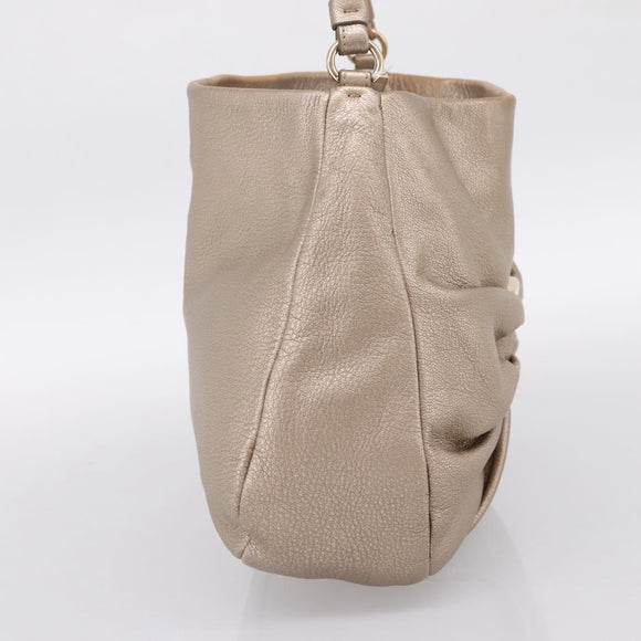 Salvatore Ferragamo Vala Hand Bag Leather Gold Auth BA15384