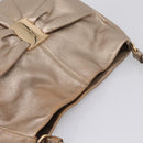 Salvatore Ferragamo Vala Hand Bag Leather Gold Auth BA15384-6