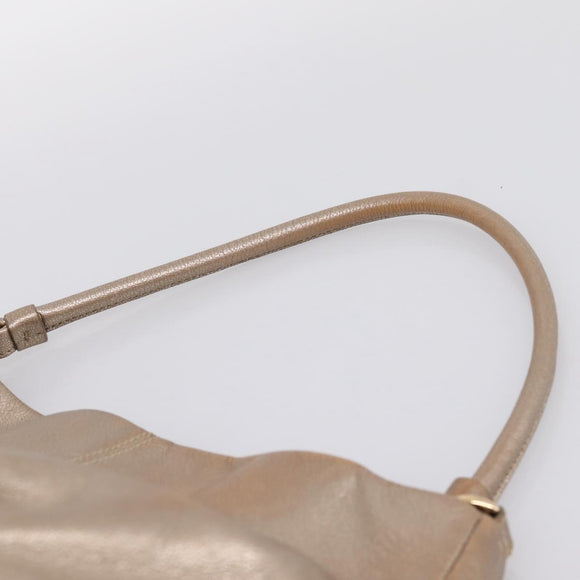 Salvatore Ferragamo Vala Hand Bag Leather Gold Auth BA15384