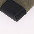 LOEWE Anagram Shoulder Bag Suede Khaki Black Auth BA15386-9