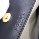 LOEWE Anagram Shoulder Bag Suede Khaki Black Auth BA15386-18