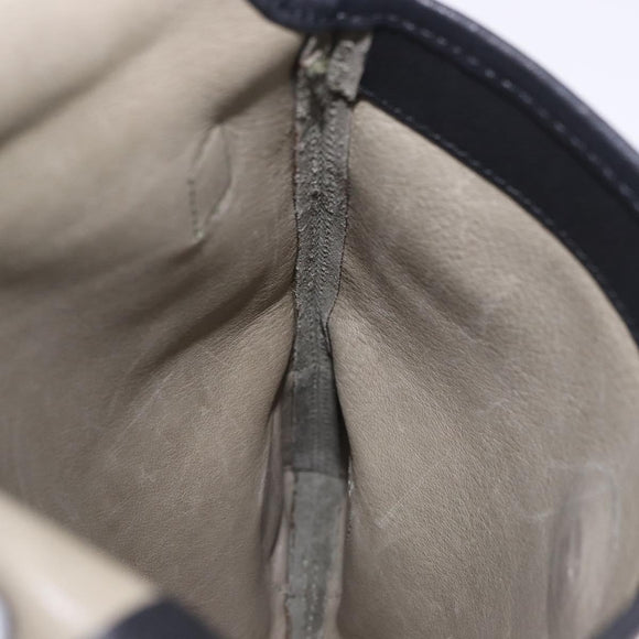 LOEWE Anagram Shoulder Bag Suede Khaki Black Auth BA15386