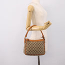 GUCCI GG Canvas Hand Bag Beige Gold Tone 146244 Auth BA15387-22