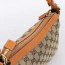 GUCCI GG Canvas Hand Bag Beige Gold Tone 146244 Auth BA15387-6