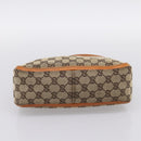 GUCCI GG Canvas Hand Bag Beige Gold Tone 146244 Auth BA15387-9