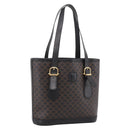 CELINE Macadam Tote Bag PVC Leather Black Gold Tone Auth BA15388-1