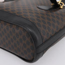 CELINE Macadam Tote Bag PVC Leather Black Gold Tone Auth BA15388-16