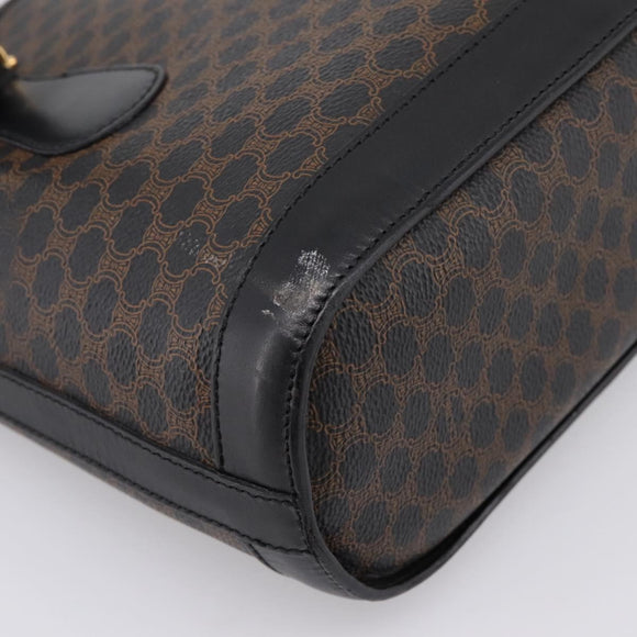 CELINE Macadam Tote Bag PVC Leather Black Gold Tone Auth BA15388