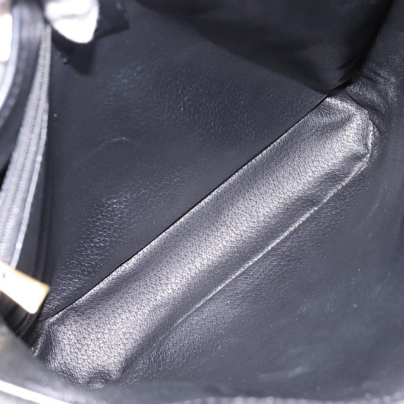 CELINE Macadam Tote Bag PVC Leather Black Gold Tone Auth BA15388