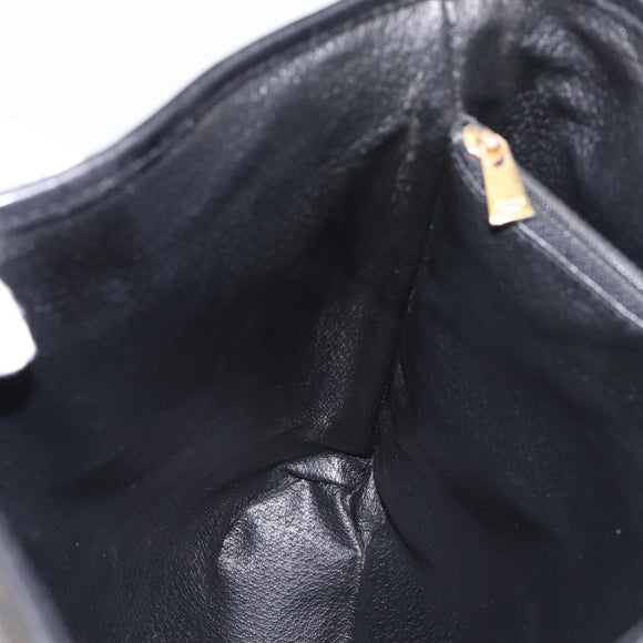 CELINE Macadam Tote Bag PVC Leather Black Gold Tone Auth BA15388