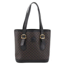 CELINE Macadam Tote Bag PVC Leather Black Gold Tone Auth BA15388-13