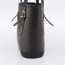 CELINE Macadam Tote Bag PVC Leather Black Gold Tone Auth BA15388-4