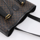 CELINE Macadam Tote Bag PVC Leather Black Gold Tone Auth BA15388-6