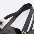 CELINE Macadam Tote Bag PVC Leather Black Gold Tone Auth BA15388-8