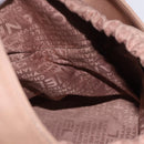 CHANEL Chocolate Bar Drawstring Bag Lamb Skin Beige Silver CC Auth BA15389V-17