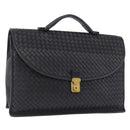 BOTTEGA VENETA INTRECCIATO Business Bag Leather Black Gold 170238 Auth BA15390-1