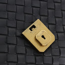 BOTTEGA VENETA INTRECCIATO Business Bag Leather Black Gold 170238 Auth BA15390-18
