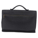 BOTTEGA VENETA INTRECCIATO Business Bag Leather Black Gold 170238 Auth BA15390-2