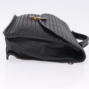BOTTEGA VENETA INTRECCIATO Business Bag Leather Black Gold 170238 Auth BA15390-3