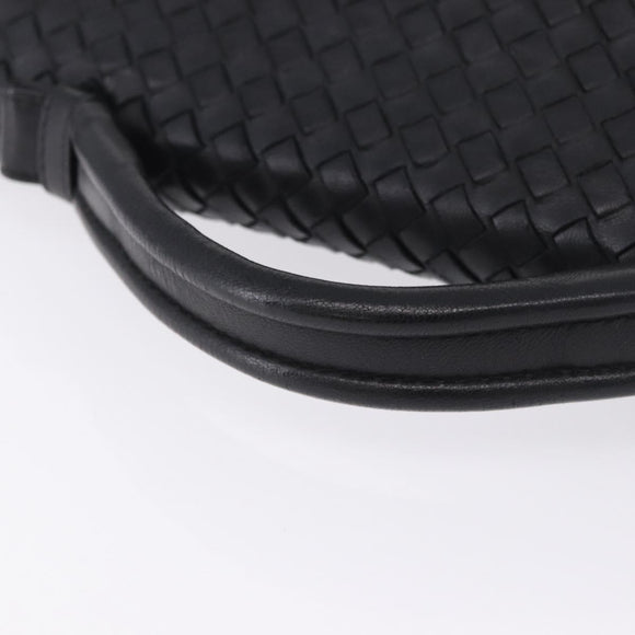 BOTTEGA VENETA INTRECCIATO Business Bag Leather Black Gold 170238 Auth BA15390