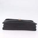 BOTTEGA VENETA INTRECCIATO Business Bag Leather Black Gold 170238 Auth BA15390-5