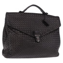 BOTTEGA VENETA INTRECCIATO Business Bag Leather Black Silver 122139 Auth BA15392-1