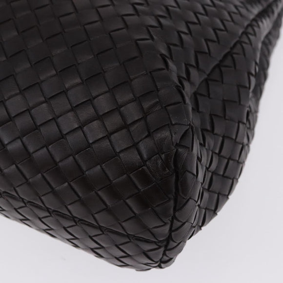 BOTTEGA VENETA INTRECCIATO Business Bag Leather Black Silver 122139 Auth BA15392