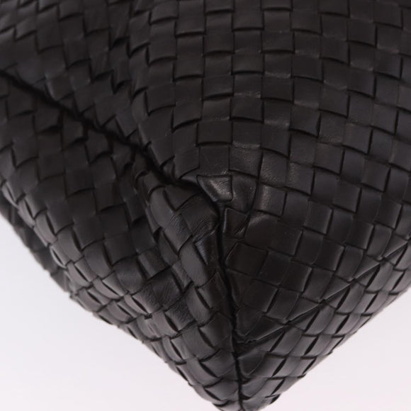 BOTTEGA VENETA INTRECCIATO Business Bag Leather Black Silver 122139 Auth BA15392