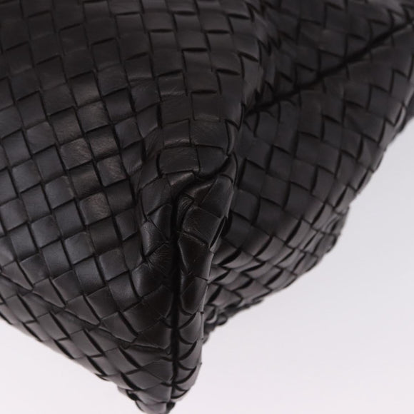 BOTTEGA VENETA INTRECCIATO Business Bag Leather Black Silver 122139 Auth BA15392