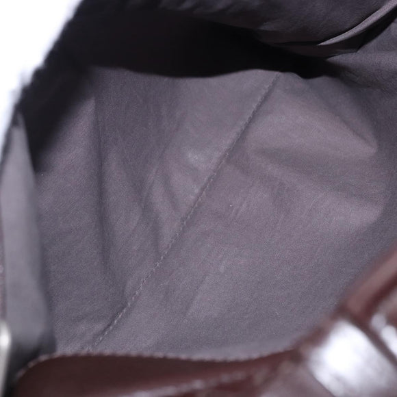 BOTTEGA VENETA INTRECCIATO Business Bag Leather Black Silver 122139 Auth BA15392