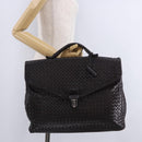 BOTTEGA VENETA INTRECCIATO Business Bag Leather Black Silver 122139 Auth BA15392-26