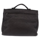BOTTEGA VENETA INTRECCIATO Business Bag Leather Black Silver 122139 Auth BA15392-2