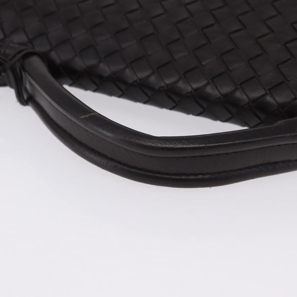 BOTTEGA VENETA INTRECCIATO Business Bag Leather Black Silver 122139 Auth BA15392