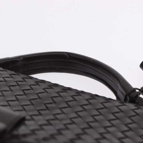 BOTTEGA VENETA INTRECCIATO Business Bag Leather Black Silver 122139 Auth BA15392