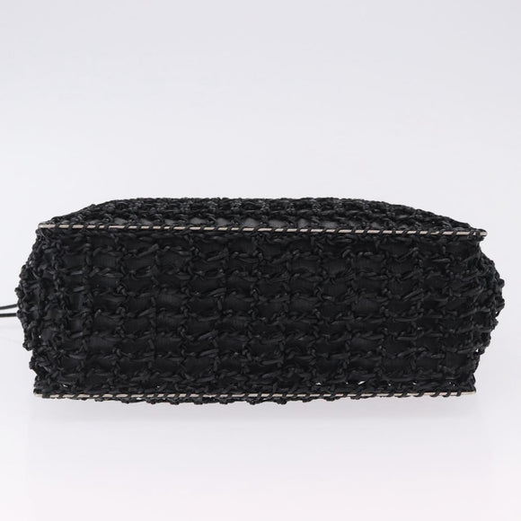 Salvatore Ferragamo Hand Bag Nylon 2way Black Silver Auth BA15393