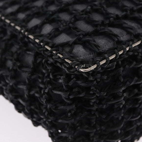 Salvatore Ferragamo Hand Bag Nylon 2way Black Silver Auth BA15393