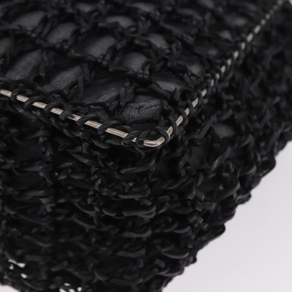 Salvatore Ferragamo Hand Bag Nylon 2way Black Silver Auth BA15393