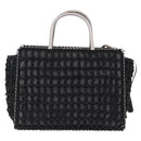 Salvatore Ferragamo Hand Bag Nylon 2way Black Silver Auth BA15393-3