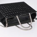 Salvatore Ferragamo Hand Bag Nylon 2way Black Silver Auth BA15393-6