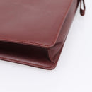 CARTIER Must Line Clutch Bag Leather Bordeaux Gold Tone Auth BA15394-15