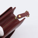 CARTIER Must Line Clutch Bag Leather Bordeaux Gold Tone Auth BA15394-8