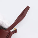 CARTIER Must Line Clutch Bag Leather Bordeaux Gold Tone Auth BA15394-9