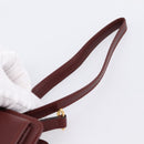 CARTIER Must Line Clutch Bag Leather Bordeaux Gold Tone Auth BA15394-17