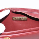 CARTIER Must Line Clutch Bag Leather Bordeaux Gold Tone Auth BA15394-10